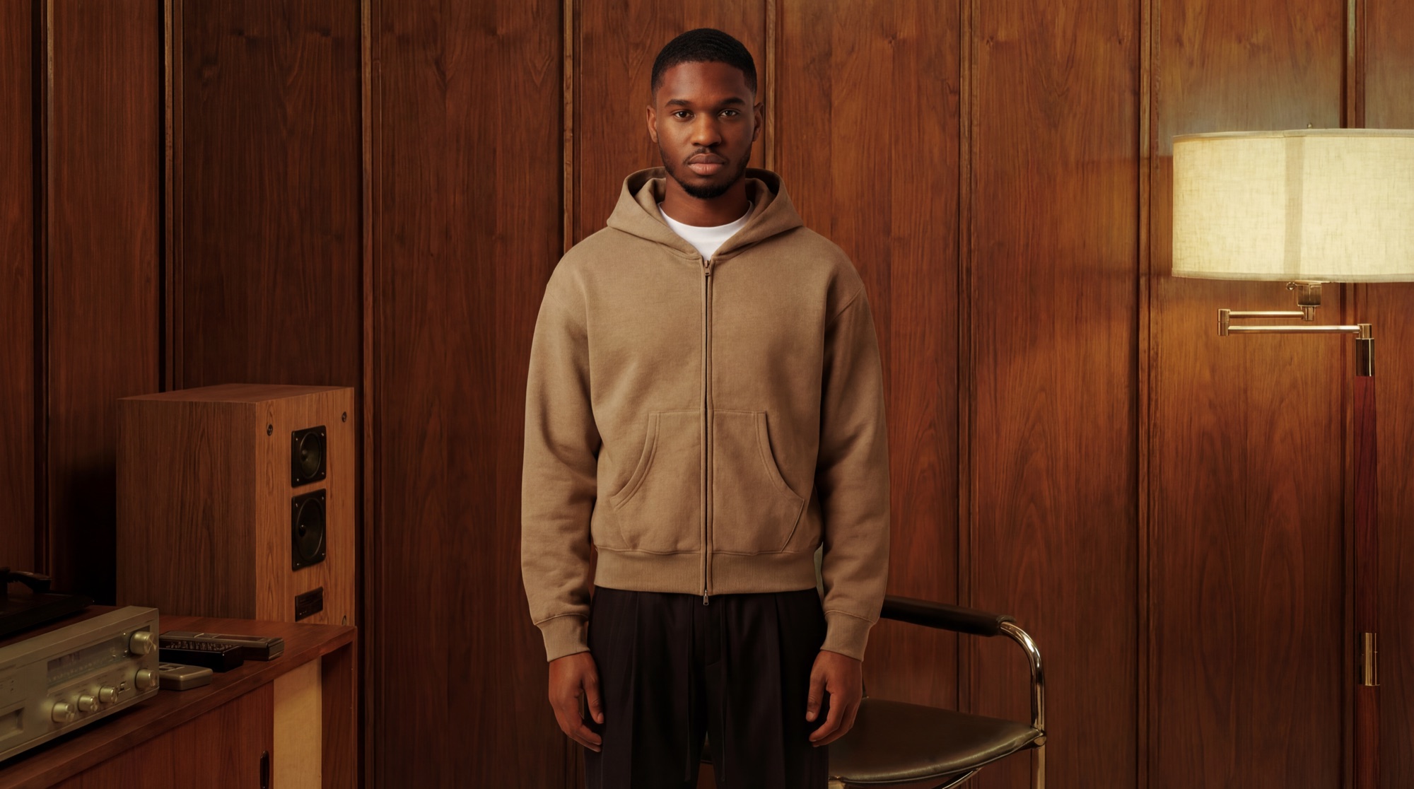 Model Try-On preview — AI model wearing the selected outfit on set